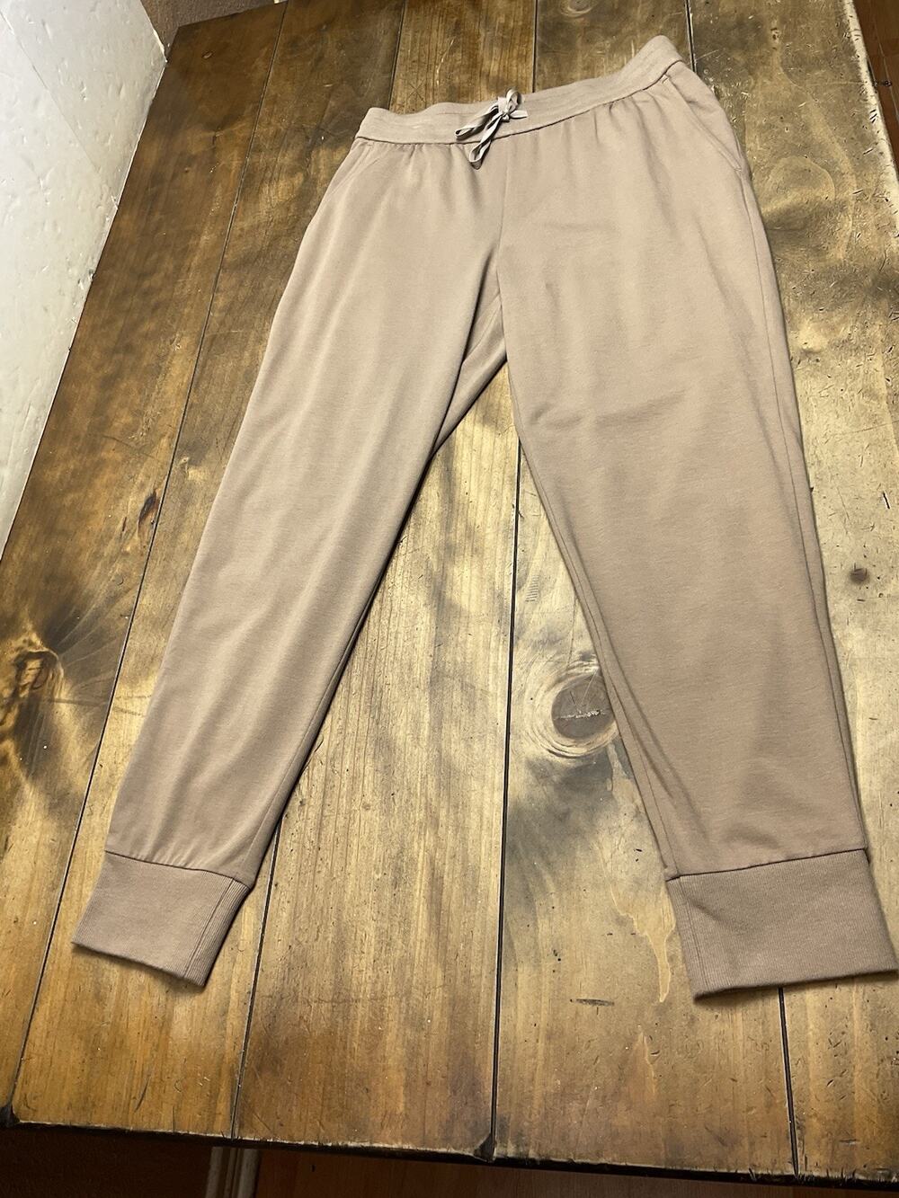 EILEEN FISHER Pants XS Organic Cotton Stretch Jersey Jogger Drawstring Tan